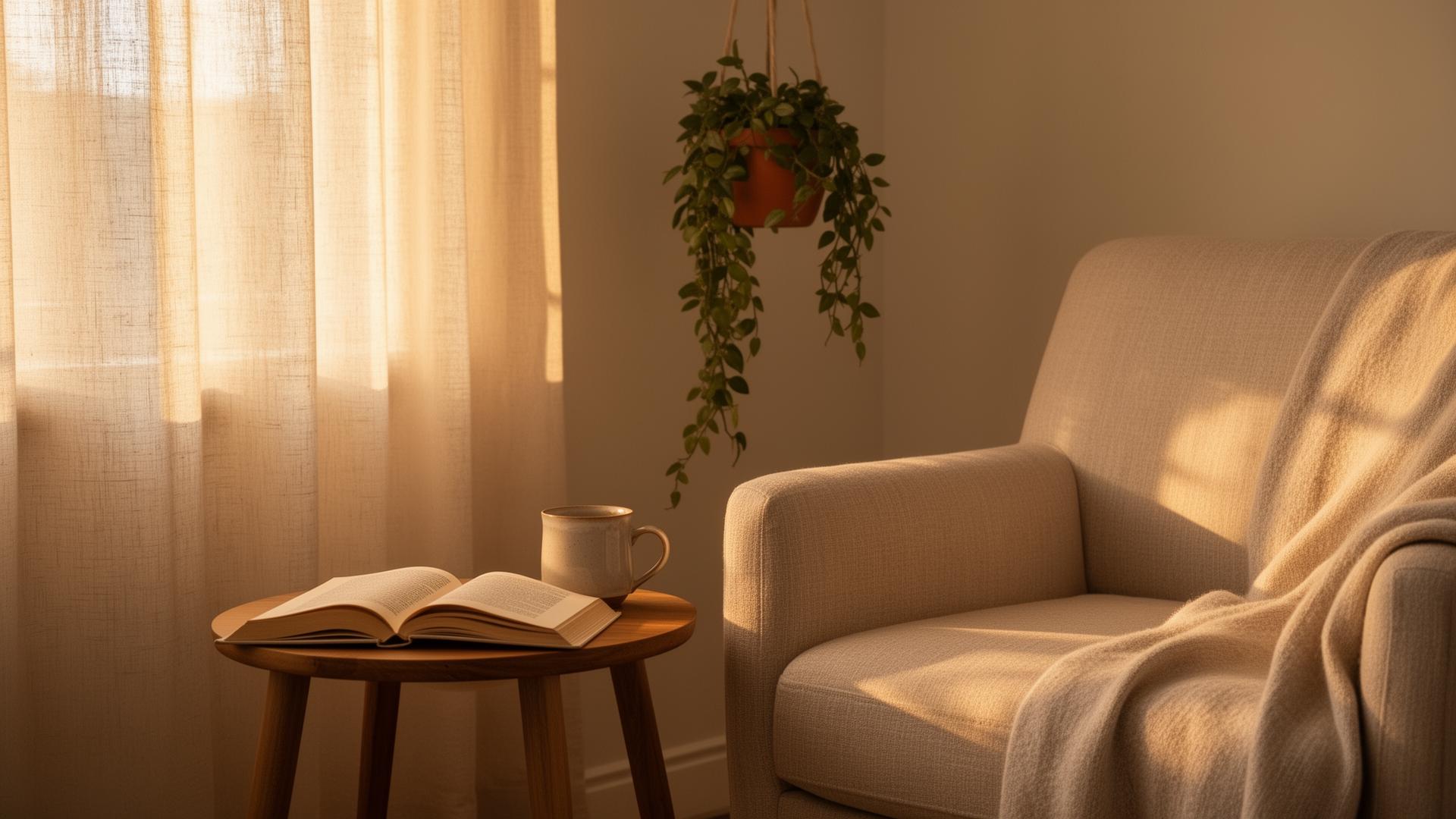 Warm interior with afternoon light, conveying a calm, supportive setting